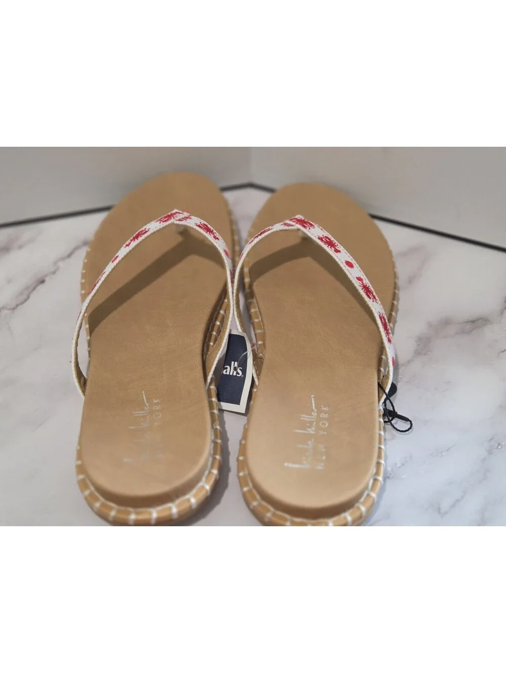 Nicole Miller New York Lobster Print Flip Flop Sandals Women's Size 7.5 NWT